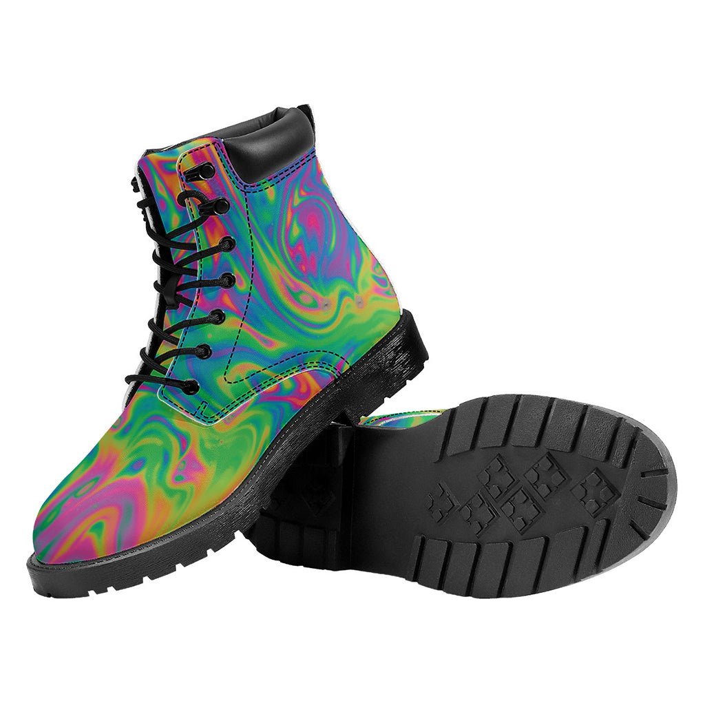 Psychedelic Surface Print Work Boots