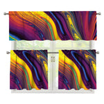 Psychedelic Trippy Fractal Print 3 Piece Kitchen Curtains