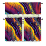 Psychedelic Trippy Fractal Print 3 Piece Kitchen Curtains