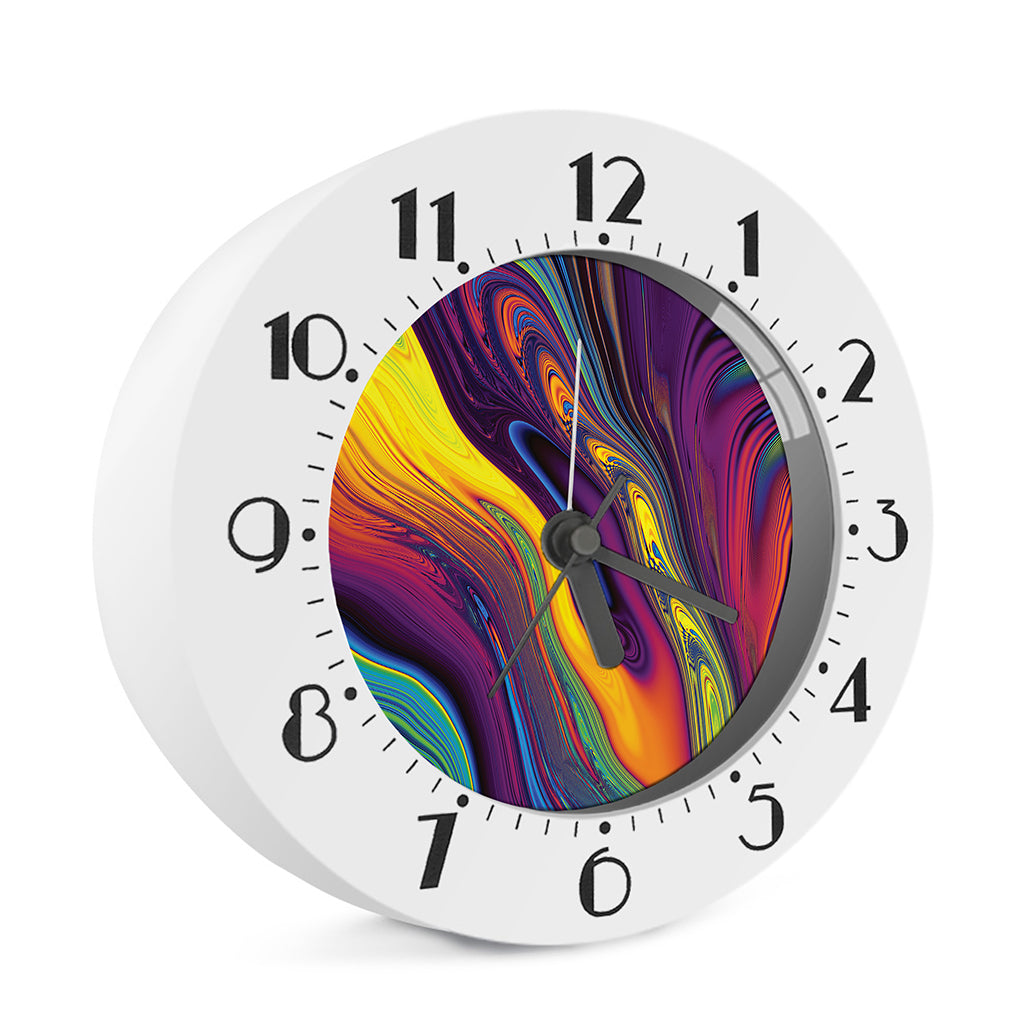 Psychedelic Trippy Fractal Print Alarm Clock