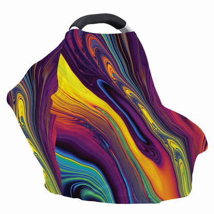 Psychedelic Trippy Fractal Print Baby Seat Cover
