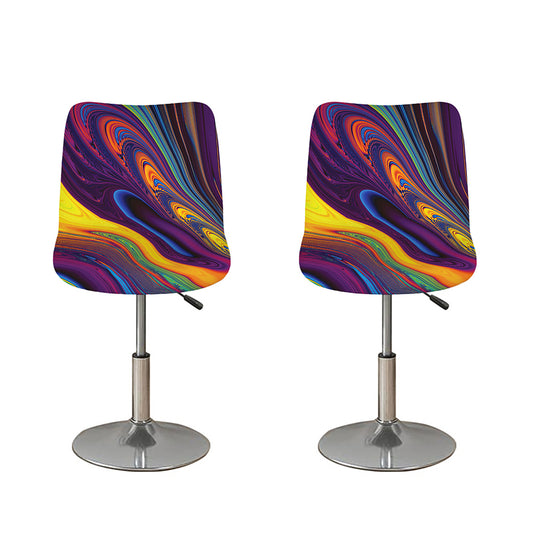 Psychedelic Trippy Fractal Print Bar Stool Covers
