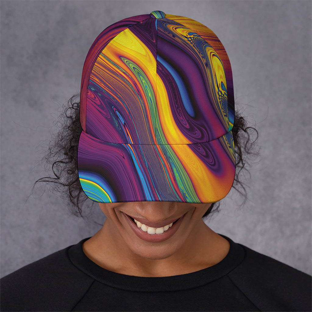Psychedelic Trippy Fractal Print Baseball Cap