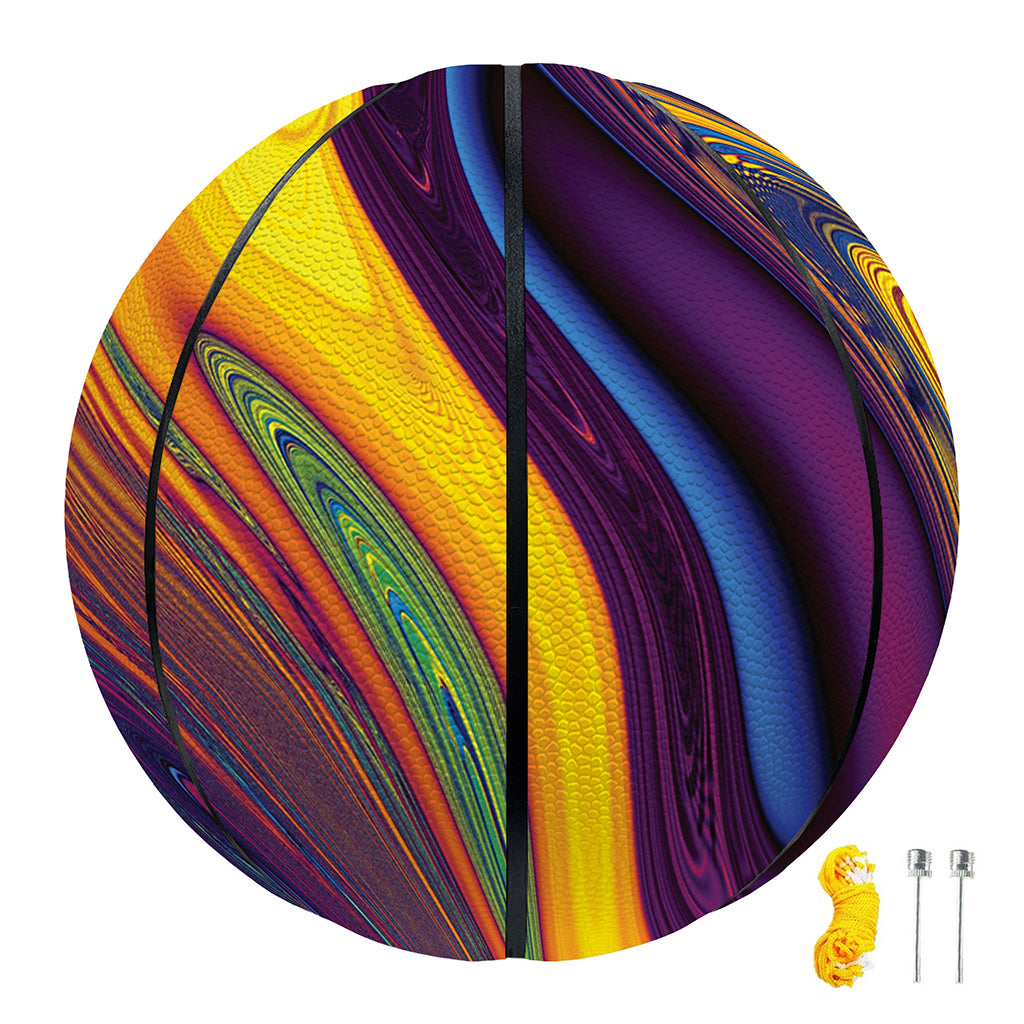 Psychedelic Trippy Fractal Print Basketball