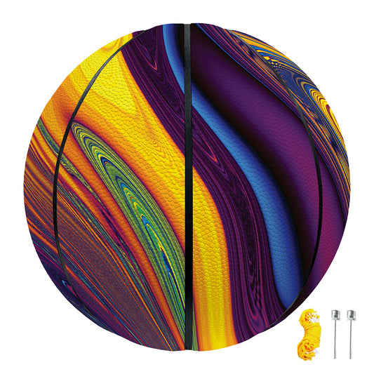 Psychedelic Trippy Fractal Print Basketball