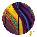 Psychedelic Trippy Fractal Print Basketball