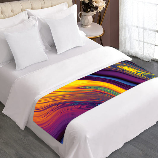 Psychedelic Trippy Fractal Print Bed Runner
