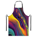 Psychedelic Trippy Fractal Print Bib Apron With Pocket