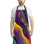 Psychedelic Trippy Fractal Print Bib Apron With Pocket