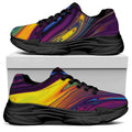 Psychedelic Trippy Fractal Print Black Chunky Shoes