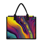 Psychedelic Trippy Fractal Print Canvas Tote Bag