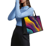 Psychedelic Trippy Fractal Print Canvas Tote Bag