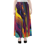 Psychedelic Trippy Fractal Print Chiffon Maxi Skirt