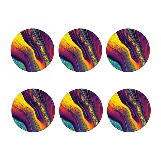Psychedelic Trippy Fractal Print Coaster Set