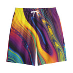 Psychedelic Trippy Fractal Print Cotton Shorts