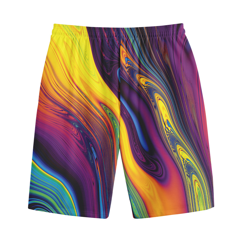 Psychedelic Trippy Fractal Print Cotton Shorts