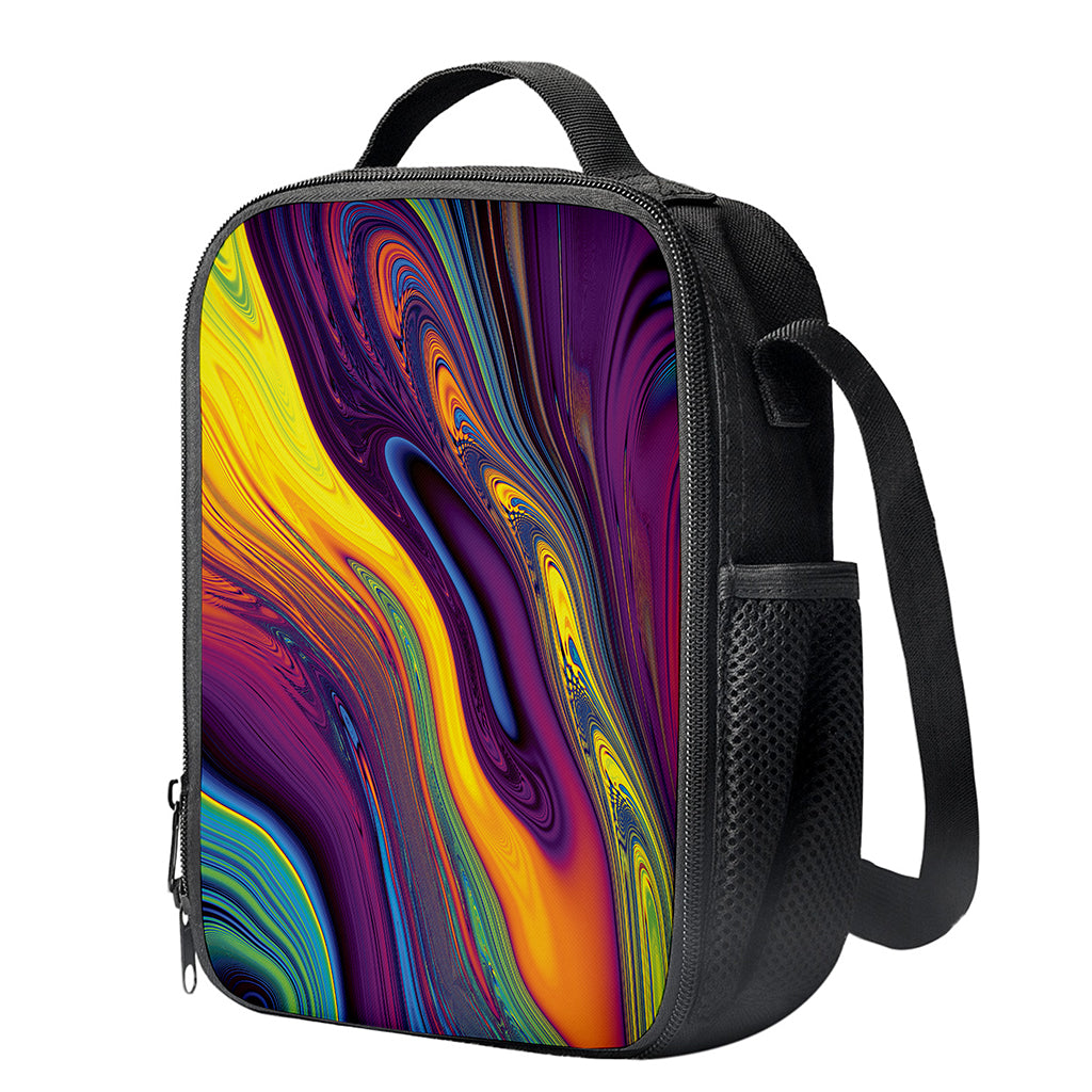 Psychedelic Trippy Fractal Print Crossbody Lunch Bag