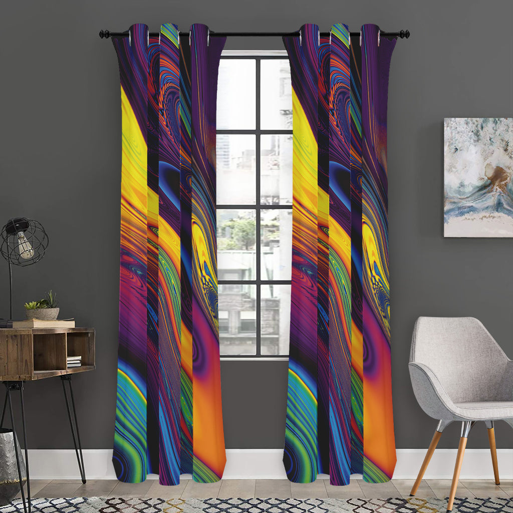 Psychedelic Trippy Fractal Print Curtain