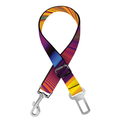 Psychedelic Trippy Fractal Print Dog Seat Belt