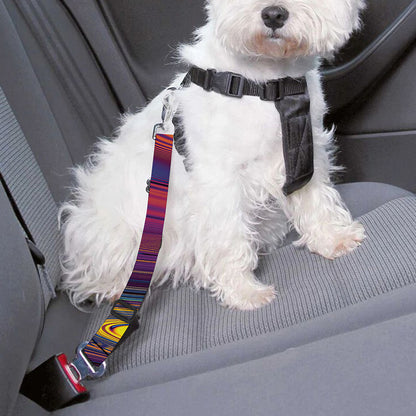 Psychedelic Trippy Fractal Print Dog Seat Belt