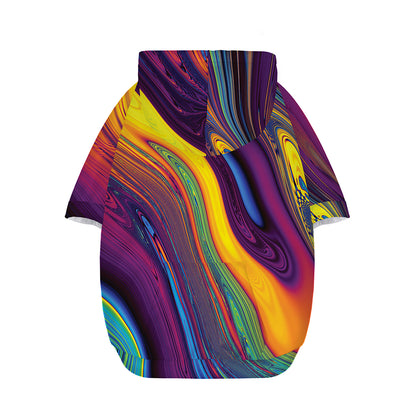 Psychedelic Trippy Fractal Print Dog Zip Up Hoodie