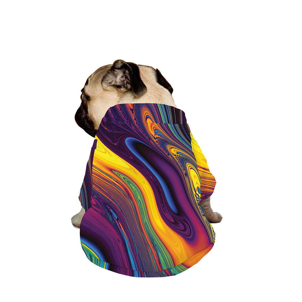 Psychedelic Trippy Fractal Print Dog Zip Up Jacket