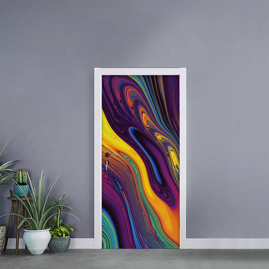 Psychedelic Trippy Fractal Print Door Sticker