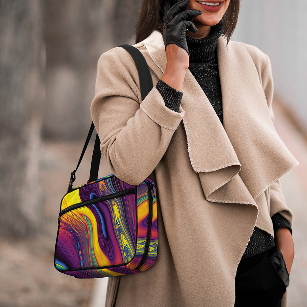 Psychedelic Trippy Fractal Print Double Strap Bible Bag