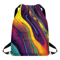 Psychedelic Trippy Fractal Print Drawstring Backpack