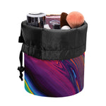 Psychedelic Trippy Fractal Print Drawstring Makeup Bag