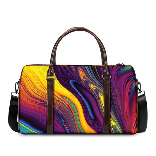 Psychedelic Trippy Fractal Print Duffle Bag