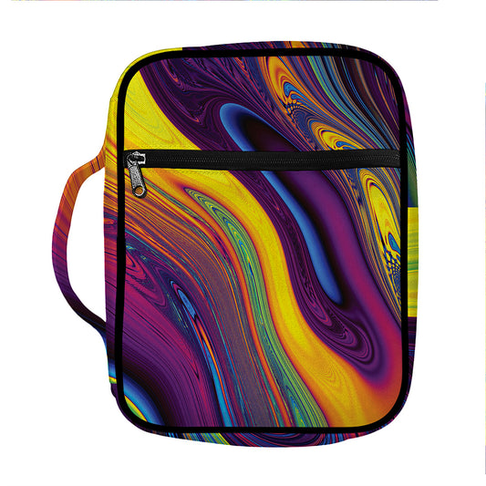 Psychedelic Trippy Fractal Print Front Pocket Bible Bag