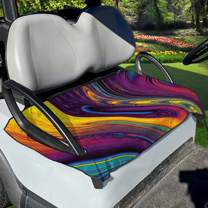 Psychedelic Trippy Fractal Print Golf Cart Seat Cover