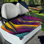 Psychedelic Trippy Fractal Print Golf Cart Seat Cover