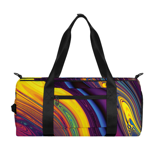 Psychedelic Trippy Fractal Print Gym Bag
