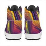 Psychedelic Trippy Fractal Print High Top Leather Sneakers