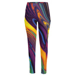 Psychedelic Trippy Fractal Print High-Waisted Pocket Leggings