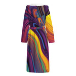 Psychedelic Trippy Fractal Print Hooded Bathrobe