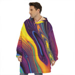 Psychedelic Trippy Fractal Print Hoodie Blanket
