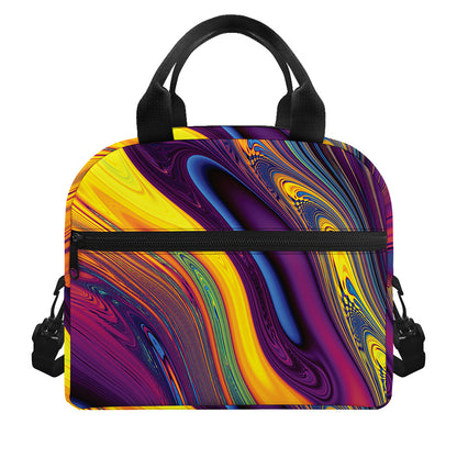 Psychedelic Trippy Fractal Print Insulated Lunch Bag