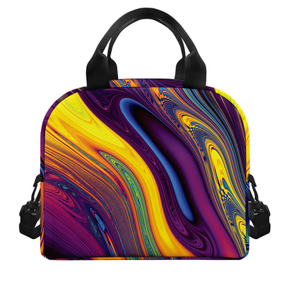 Psychedelic Trippy Fractal Print Insulated Lunch Bag