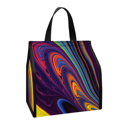 Psychedelic Trippy Fractal Print Insulated Lunch Tote
