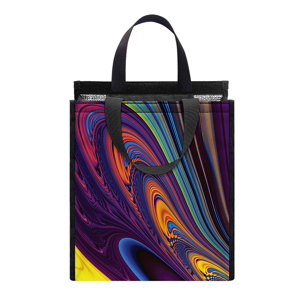 Psychedelic Trippy Fractal Print Insulated Lunch Tote
