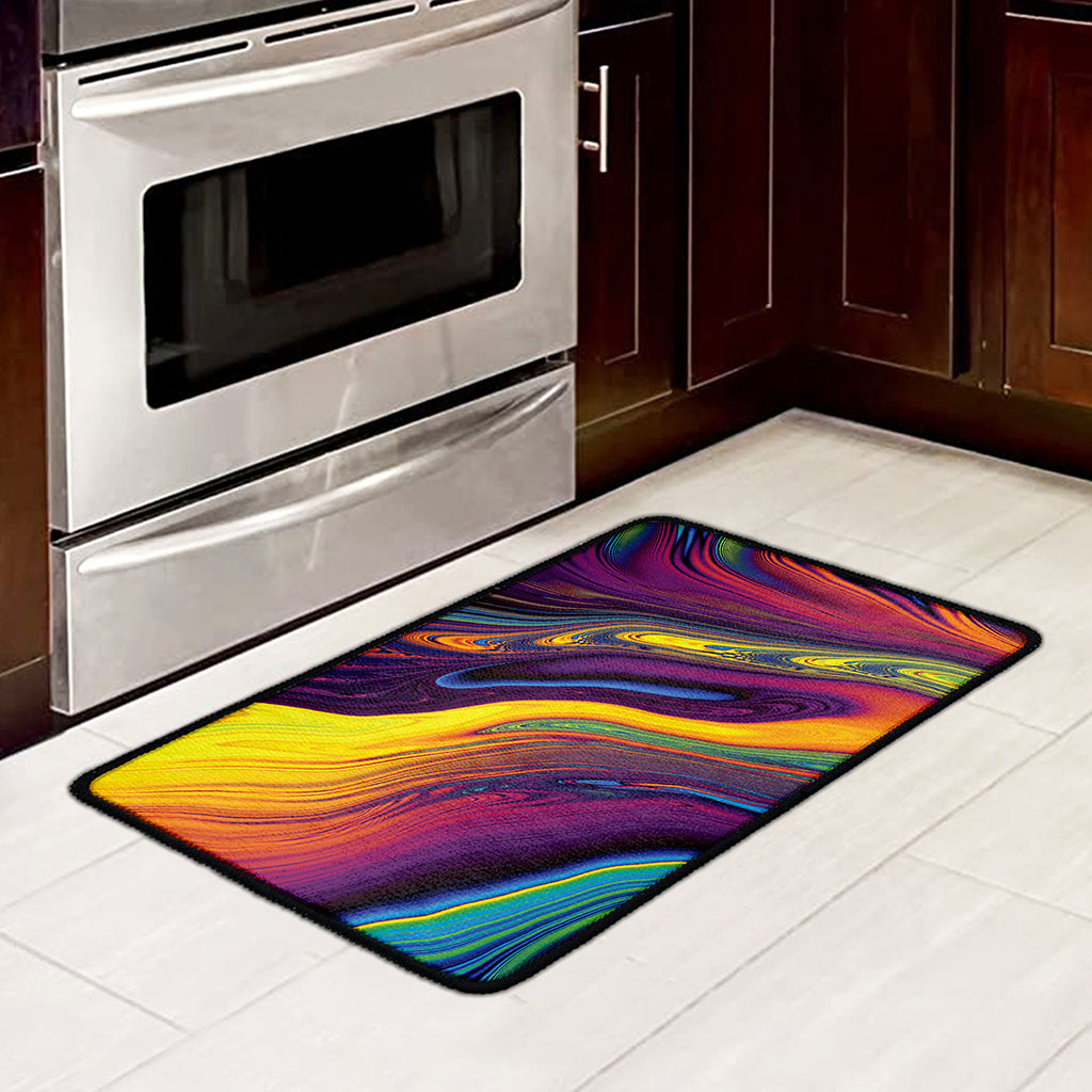 Psychedelic Trippy Fractal Print Kitchen Mat