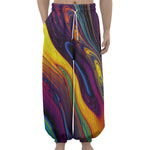Psychedelic Trippy Fractal Print Lantern Pants