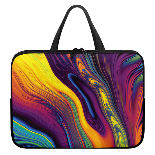 Psychedelic Trippy Fractal Print Laptop Sleeve With Handle