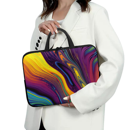 Psychedelic Trippy Fractal Print Laptop Sleeve With Handle