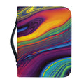 Psychedelic Trippy Fractal Print Leather Bible Cover