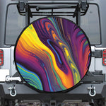 Psychedelic Trippy Fractal Print Leather Spare Tire Cover
