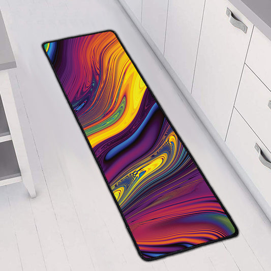 Psychedelic Trippy Fractal Print Long Kitchen Mat